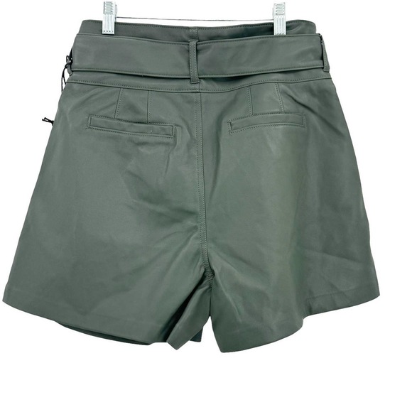 BLANKNYC Faux Leather High Rise Zippered Shorts Tie Front Pockets Size 28 NWT - Picture 8 of 12